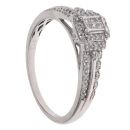 9ct White Gold 0.25ct Mixed Cut Diamond Cluster Ring
