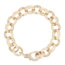 9ct Yellow Gold Patterned and Plain Belcher Bracelet 9.5"