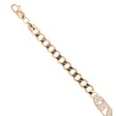 9ct Yellow Gold Cubic Zirconia DAD Curb Bracelet 8"