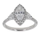 Platinum 1.35ct Mixed Cut Lab Grown Diamond Cluster Ring