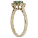 18ct Yellow Gold 0.25ct Brilliant and Pear Cut Diamond and Emerald Cluster Ring