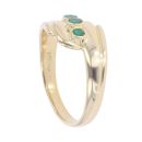 18ct Yellow Gold Three Stone Emerald Twist Ring