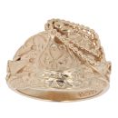 9ct Yellow Gold Patterned Saddle Ring