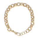 9ct Yellow Gold Patterned and Plain Belcher Chain 8"