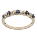 9ct Yellow Gold 0.02ct Diamond and Sapphire Ring