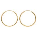 22ct Yellow Gold Plain Hoop Earrings