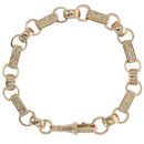 9ct Yellow Gold Round And Rectangular Belcher Bracelet 8.5"