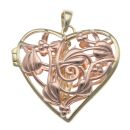 9ct Yellow and Rose Gold Clogau Am Byth Heart Pendant