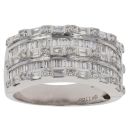 18ct White Gold Baguette And Brilliant Cut Diamond Fancy Ring