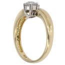 18ct Yellow Gold 0.80ct Brilliant Cut Diamond Two Stone Twist Ring