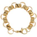 Sterling Silver Gold Plated Patterned And Plain Belcher Bracelet 9"