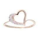 9ct Yellow Gold Diamond Heart Ring