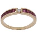 18ct Yellow Gold 0.03ct Diamond and Ruby Ring