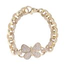 9ct Yellow Gold Cubic Zirconia Butterfly Belcher Bracelet 5.5"