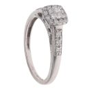 9ct White Gold 0.33ct Princess And Brilliant Cut Diamond Cluster Ring