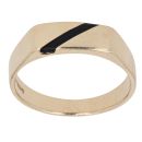 9ct Yellow Gold Onyx Stripe Signet Ring