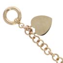 9ct Yellow Gold Heart T Bar Belcher Bracelet 7"