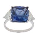 9ct White Gold Tanzanite and Moissanite Ring