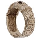 9ct Yellow Gold Double Patterned Buckle Ring