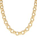 Silver Gold Plated Patterned Cubic Zirconia Belcher Chain 24"