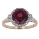 14ct Yellow Gold 0.20ct Diamond and Garnet Ring