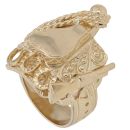 9ct Yellow Gold Patterned Saddle Ring