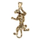 14ct Yellow Gold Green Gemstone Panther Pendant