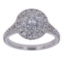 Platinum 1.74ct Round Pie And Brilliant Cut Diamond Cluster Ring