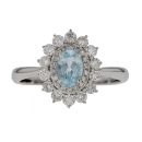 9ct White Gold 0.54ct Diamond And Topaz Ring