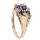 9ct Yellow Gold Created Sapphire and Cubic Zirconia Ring