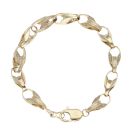 9ct Yellow Gold Patterned Tulip Bracelet 8.5"