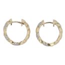 9ct Yellow Gold 0.30ct Single Cut Diamond Hoop Earrings