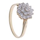 9ct Yellow Gold Cubic Zirconia Cluster Ring