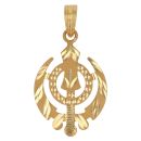 22ct Yellow Gold Sikh Khanda Pendant