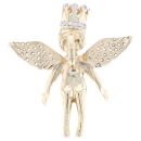 9ct Yellow Gold Cubic Zirconia Cherub Pendant
