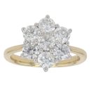 18ct Yellow Gold 2.00ct Brilliant Cut Diamond Cluster Ring