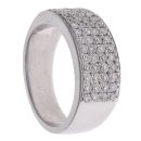 9ct White Gold 1.20ct Diamond Four Row Signet Ring