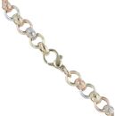9ct Yellow White and Rose Gold Patterned Belcher Chain 20"