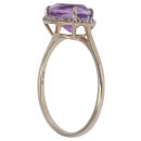 9ct Yellow Gold 0.05ct Diamond and Amethyst Cluster Ring