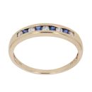 14ct Yellow Gold Sapphire and Cubic Zirconia Fancy Ring