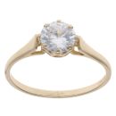 9ct Yellow Gold Cubic Zirconia Single Stone Ring