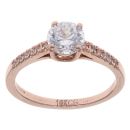 9ct Rose Gold Cubic Zirconia Solitaire Ring