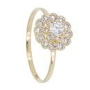 14ct Yellow Gold Cubic Zirconia Cluster Ring
