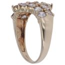 9ct Yellow Gold Cubic Zirconia Three Row Ring