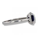 9ct White Gold Created Sapphire And Cubic Zirconia Halo Ring
