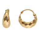 22ct Yellow Gold Faceted Basket Hoop Earrings