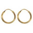 22ct Yellow Gold Quadrant Dot Grain Hoop Earrings