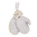 9ct Yellow Gold Cubic Zirconia Pair Of Boxing Gloves Pendant