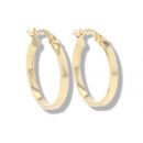 9ct Yellow Gold Plain Hoop Earrings