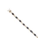 9ct Yellow Gold 0.10ct Diamond And Sapphire Bracelet 7"